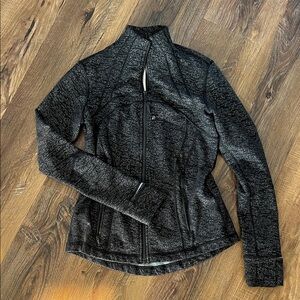 lululemon athletica Black Heather Bomber-Style Zip Jacket